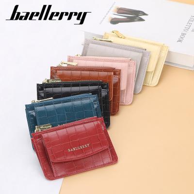 China Famous Mini Women Wallets Purses Coin Zipper Purse Card Holder Baellerry Surface Short Small Wallet Women Soft Leather Luxury Brand for sale