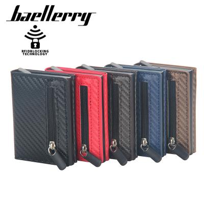 China New BAELLERRY Waterproof Men's Card ID Card Holder Business Zipper Zipper Shorts RFID Antimagnetic Card Holder for sale