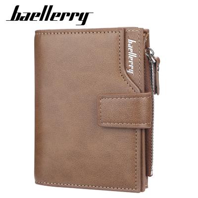 China 2020 vintage vegan fashion waterproof triplex multifunctional compact men's porket wallet in pu leather baellerry for sale