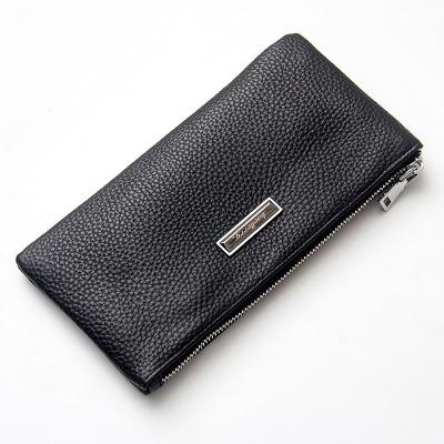 China Waterproof 2021 New Arrival Baellerry Rfid Wallet Large Capacity Genuine Leather Wallet Long Slim Slim Clip Purse Man for sale