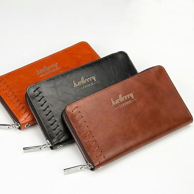 China Baellerry New Hot Selling Western Handbag Men's Long Retro Cell Phone Clutch Bag Leather Wallet for sale