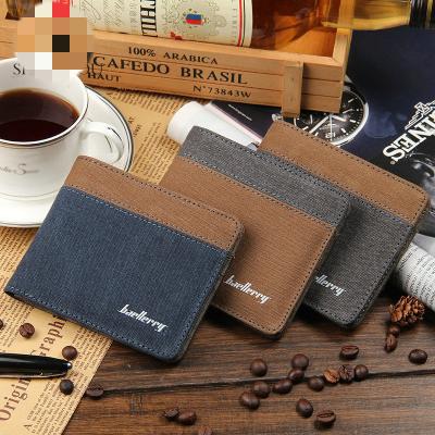 China Waterproof 2021 Newest Baellerry New Design Cilp Leather Wallet Short ID Card Wallet For Men for sale