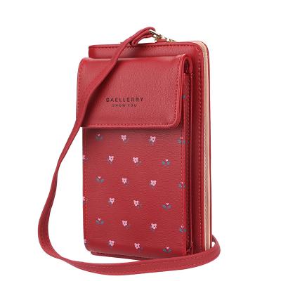 China 2021 fashion korea fashion women phone bag with baellerry printed messenger cross bag pattern body wallet for sale