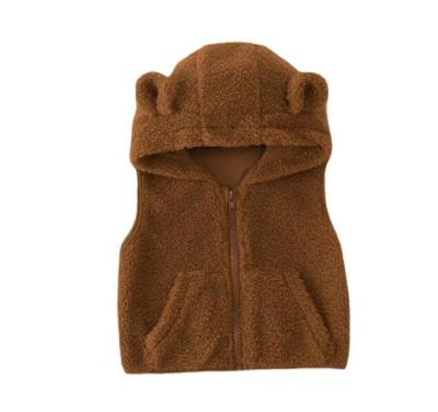 China Breathable Outer Cute Hooded Hooded Zipper Vest 0-2 Years Baby Clothing 0-2 Years Old Baby Casual Children's Simple Garment for sale