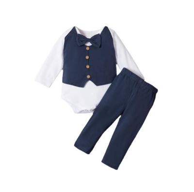 China Hot-selling New Retro College Baby Clothes Anti-wrinkle Wind Baby Blouse Baby Two-piece Suit for sale