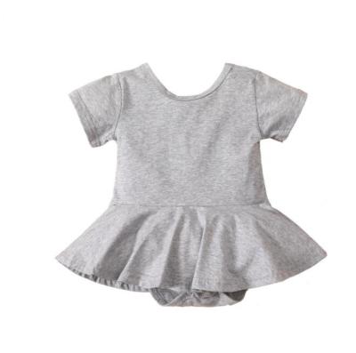 China Baby Peaceful Short Sleeve Cotton Triangle Casual Summer Dress Sweater 0-2 Years for sale