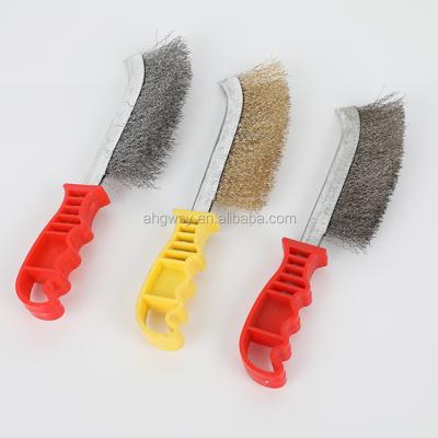 China Cleaning Machine Different Color Handle Copper Cup Wire Brush Knife Knife Brush for sale