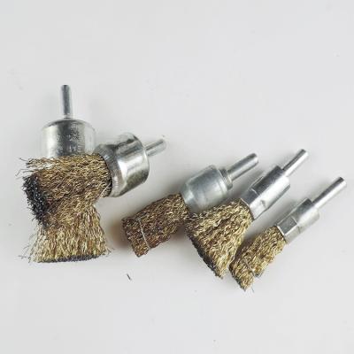 China Steel Wire Brush Copper Plated Brush End Polishing Polishing Abrasive Brush for sale