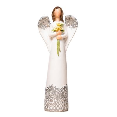 China Europe Bouquet Angel Hand White Love Custom Light Sculptures 3d Resin Angels Statues Angel Grander for sale