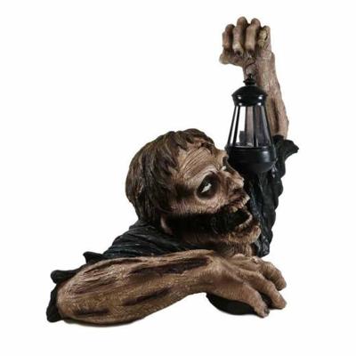 China Handmade Zombie Lantern Resin Open Halloween Decoration Light Halloween Gnome Ornaments Faceless Doll Halloween Lights for sale