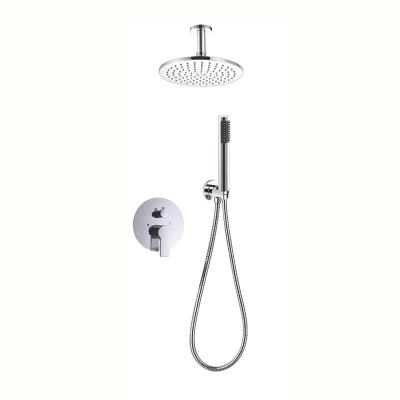 China Without Slide Bar Wall type rain mixer shower faucet with body sprayer full wall type for sale