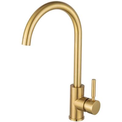 China Metered Faucets Stainless steel kitchen faucet high-end gold hot and cold single handle kitchen faucet for sale