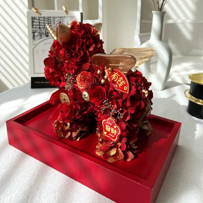 China High-grade natural flower craft newcomers petal gift girlfriend gift everlasting preserved red rose unicorn flower for sale