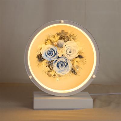 China Designs INS Hot Selling High Quality Immortal Flower Opens Bedside Lamp For Gift Home Decoration for sale