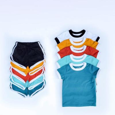 China Casual Kids Wear Kid Summer Short Set T-Shirt Custom Logo Cotton Gym 2 Piece Sports Shorts Plus Size Active Wear Outfits For Boy for sale