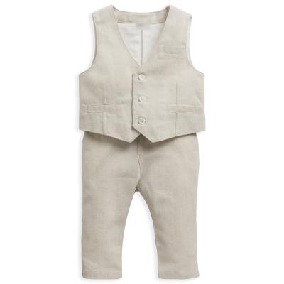 China COTTON CANVAS Kids Wear Kids 2 Piece Baby Vests&waistcoats Slim Fit Canvas Trousers Two Piece Pants Set Plus Size Occasion Wear Boys for sale