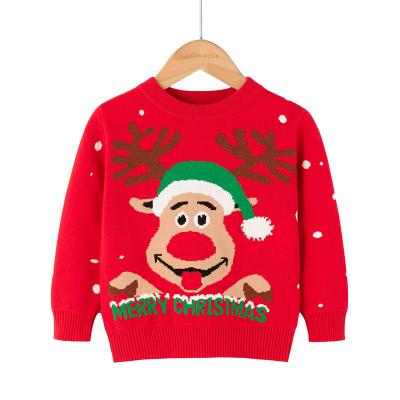 China New Breathable Long Sleeves Christmas Elks Pattern Sweater Kids Pullover Children Clothing For Holiday Christmas for sale