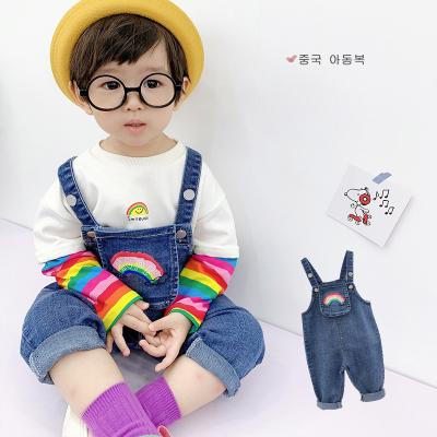 China Anti-Wrinkle New Arrival New Arrival Kids Children Kids Girls Denim Cotton Denim Baby Overalls Casual Loose Overalls Boys Jeans Cotton Denim Overalls for sale