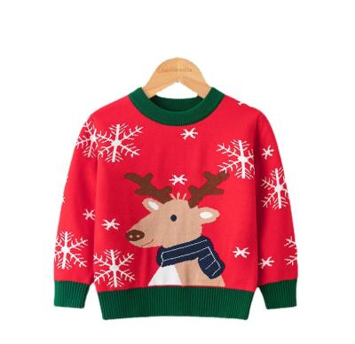 China 2021 New Design Christmas Deer Sweater Breathable Bottom Knit Sweater For Kids for sale