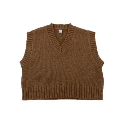 China Anti-wrinkle children's sweater knitted vest vest boys sweater wool design knitted sleeveless sweater for sale