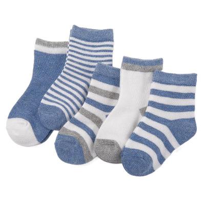 China Viable Wholesale Cute Stripe Kids Boys Socks Cotton In Tube Fashion Baby Socks for sale