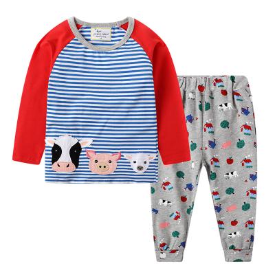 China Autumn Comfortable Children's Factory Price Breathble Clothes Set Long Sleeve 100% Cotton 2 Baby Clothes Set Wholesale for sale