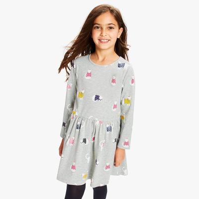 China Breathable Best-selling Style Long Sleeve Sweet Love Printed Pattern Clothing Girl Dress for sale