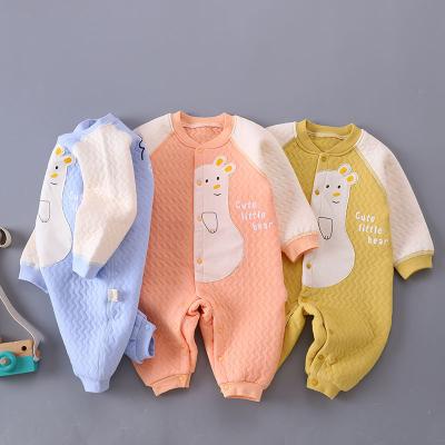 China Breathable Warm Crawling Clothing For Insulation Newborn Baby Boys And Girls Hayi Cotton Split Onesie for sale