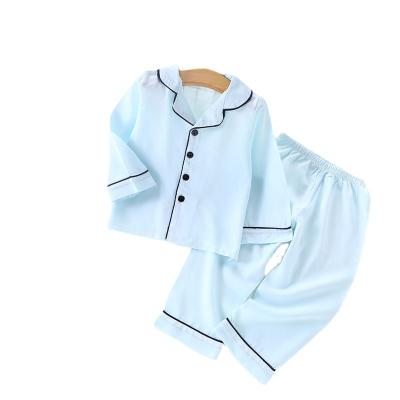 China Children's breathable clothing cotton suit pure cotton indoor dress with lapel, suitable for summer for sale