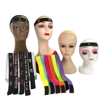 China Hot Sale Custom Logo Lace Wig Elastic Band Fashionable Adjustable Braided Hair Bands Wigs Edge Killer Bands For Wig for sale