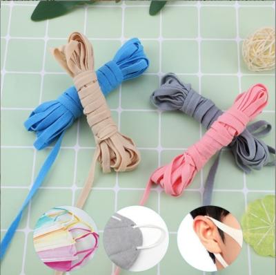 China Free Sample Factory Free Sample 6mm PP+Spandex Ear Loop Soft Flat Rubber Band Elastic Elastic Earloop Cord For Face Mask for sale