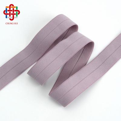 China Single Side Spandex Elastic Band Velvet Elastic Manufacturer CHUNGHUI New Fold Over Elastic Binding Band For Underwear Clothing for sale