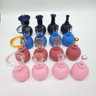 China Anti Cellulite Personal Glass Vacuum Suction Body Massager Cup Shaping Cups With Glass Cup And Rubber/Silicone/PVC Bulb for sale