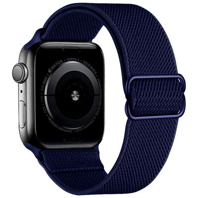 China Solo Cloth Loop Apple Watch Band Braided Breathable Nylon Elastic Strap For I Se Phone Smart Watch 4 5 6 40mm 44mm for sale