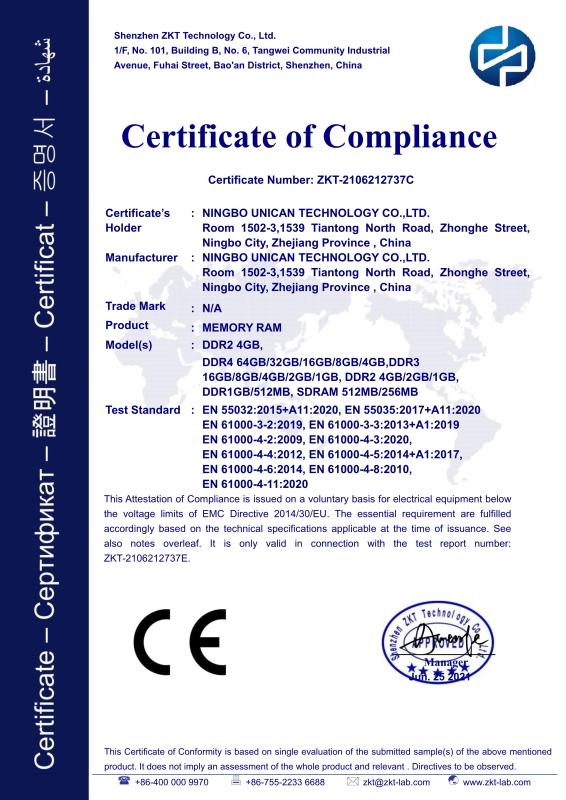 CE - Ningbo Unican Technology Co., Ltd.