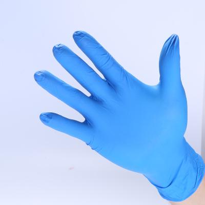 China Cheap Disposable Blue Nitrile Gloves Water Proof Household Disposable Glove Blue Rubber Gloves for sale