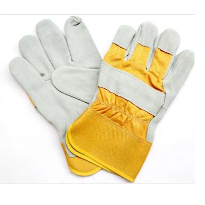 China Anti-slip Leather Gloves Cheap Double Palm Work Leather Glove for sale