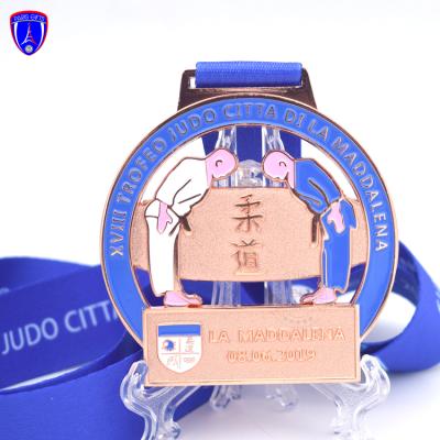 China Europe Customized Metal Logo Enamel Gold Judo Medal Sports Judo Awards Medals For Martial Arts for sale