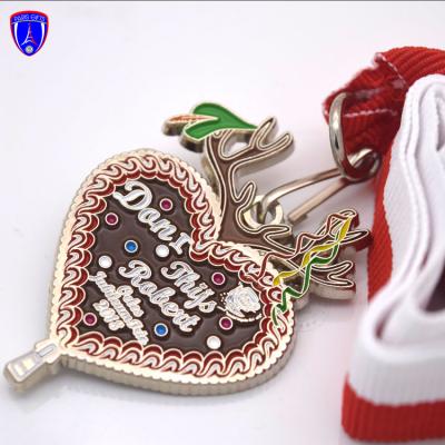 China Europe Germany Wedding Heart Love Medals Pin Charity Medals And Trophies With Polyester Ribbon for sale