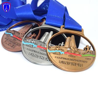 China Europe Gold Silver Bronze Medals Finisher Custom Triathlon Sport Medal for sale