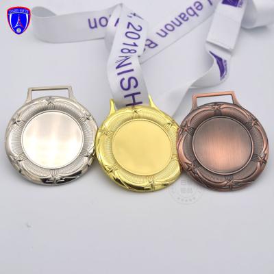 China Europe Customized 3D Sport Award Medal Gold Silver Bronze Blank Medal With Ribbon for sale