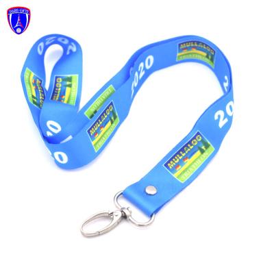 China Wholesale printed blue ribbon woven cell phone sublimation neck tape show polyester id card holder lanyards for sale