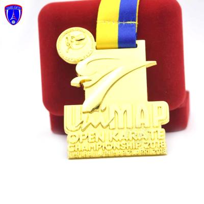 China Wholesale Europe Malaysia 3D Open Gold Karate Medal With Custom Design for sale