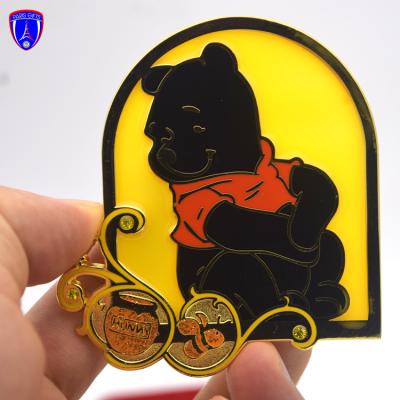 China Europe Hard Enamel Bear Pins Custom High Quality Glitter Stained Glass Enamel Pins Badges OEM Cheap Pin for sale