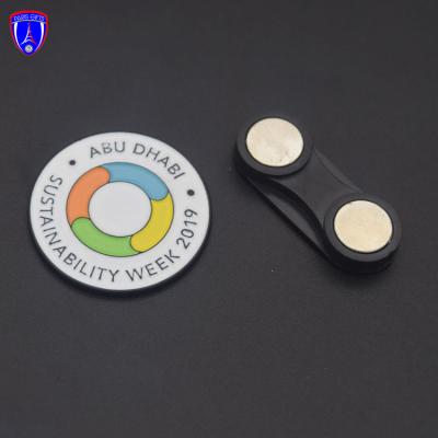 China Wholesale Custom Europe Enamel Round Pin Badges with Sustainability Week for Abu Dhabi for sale