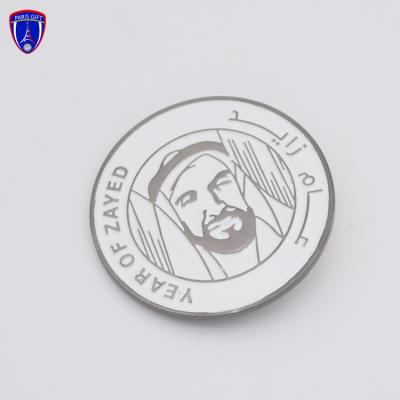 China Europe UAE Year of Zayed Lapel Pin Badge Holder Round Shape UAE National Day Magnetic Lapel Pins for sale