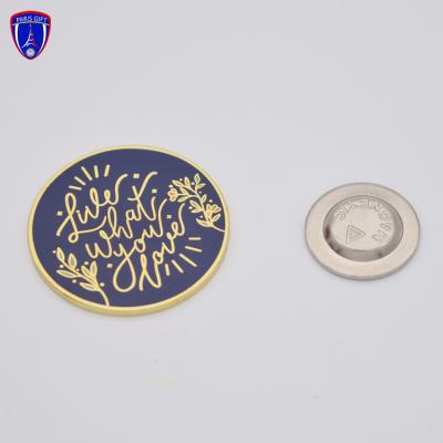 China Awards Souvenior Lapel Pin Custom Love What You Love Design Hard Enamel Fridge Magnet Pin For Wedding for sale