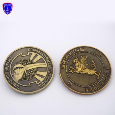 China Custom Europe Air Force Gold Coin Pakistan Antique Military Army Plated Challenge Coins for sale