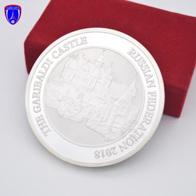 China Sterling Silver Europe Russia 3D Castle Challenge Coins As Custom Travel Souvenirs Gift for sale