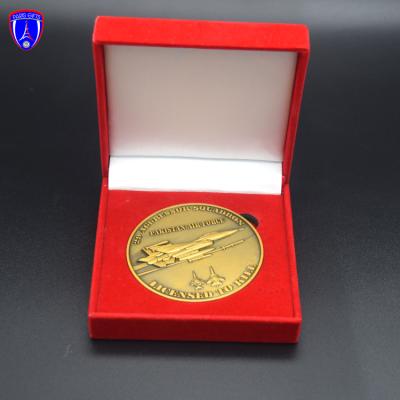 China Custom Personalization Antique Collectible Coin Commemorative Europe Gold Commemorative Coin With Velvet Box for sale